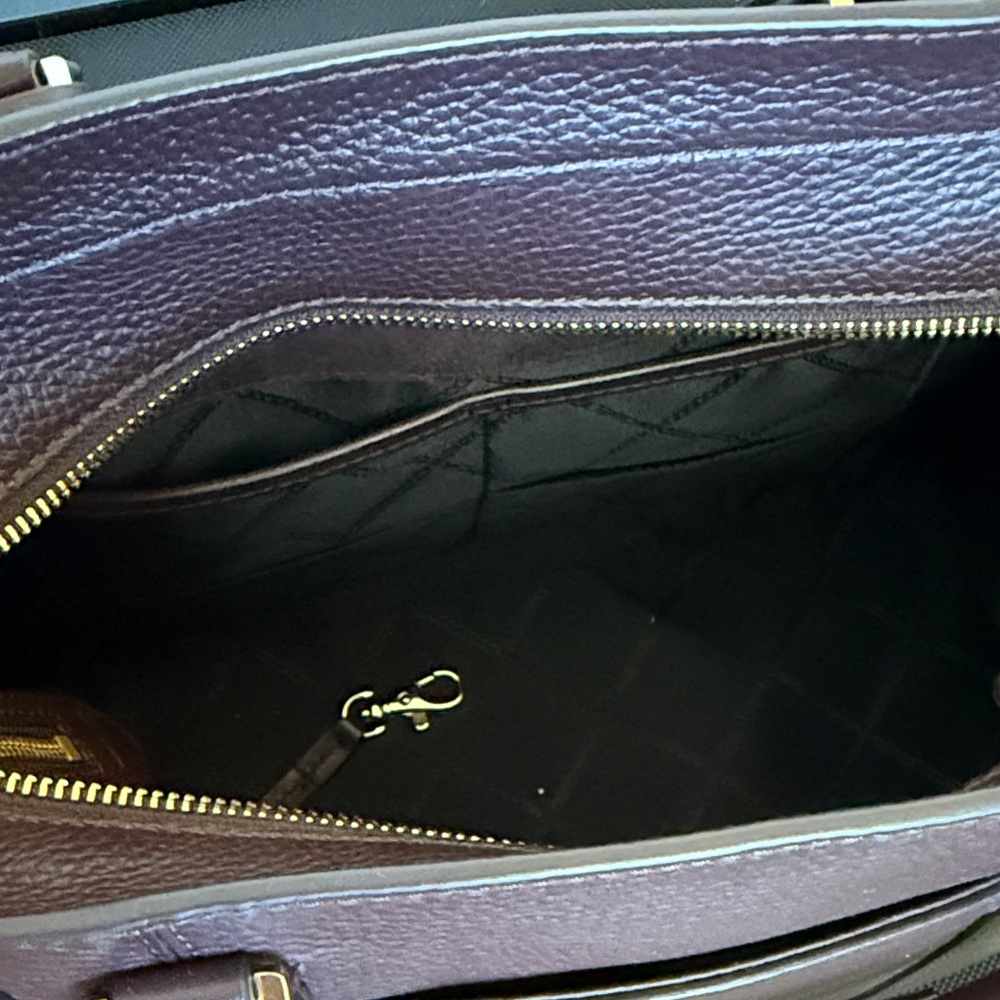 Michael Kors Burgandy/Brown Satchel with Gold Accents - Picture 7 of 9